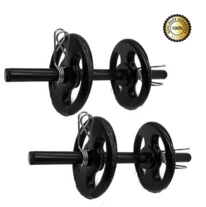 Kit 10Kg Anilha Emborrachada + Par De Halter 40Cm C/Presilha